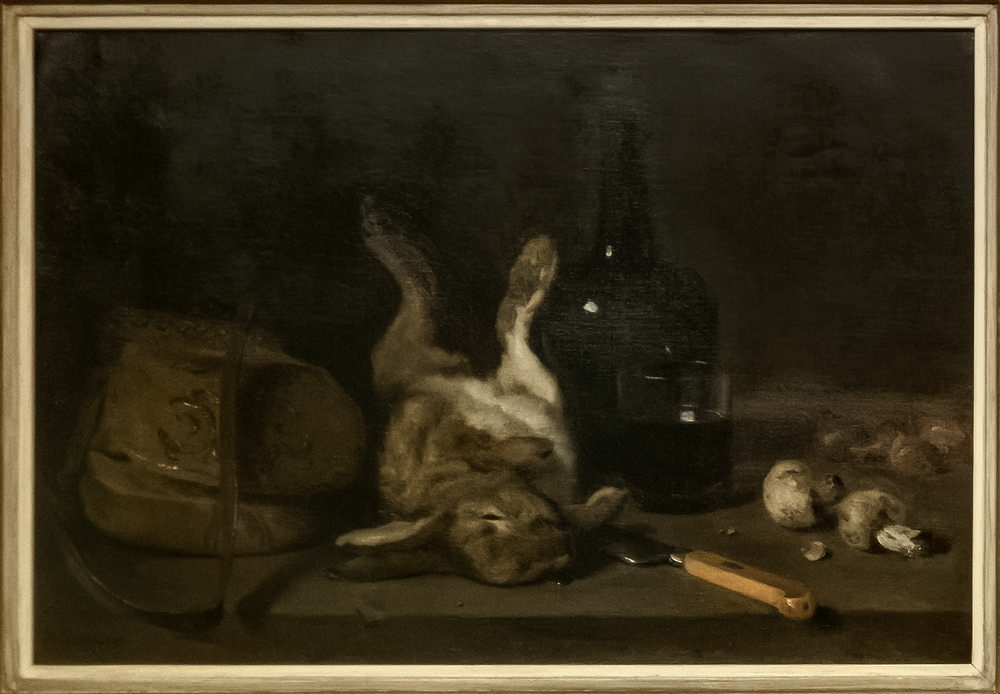 Stilleven met dode haas, Philippe Rousseau, 1869